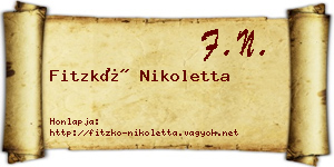 Fitzkó Nikoletta névjegykártya