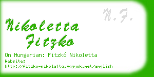 nikoletta fitzko business card